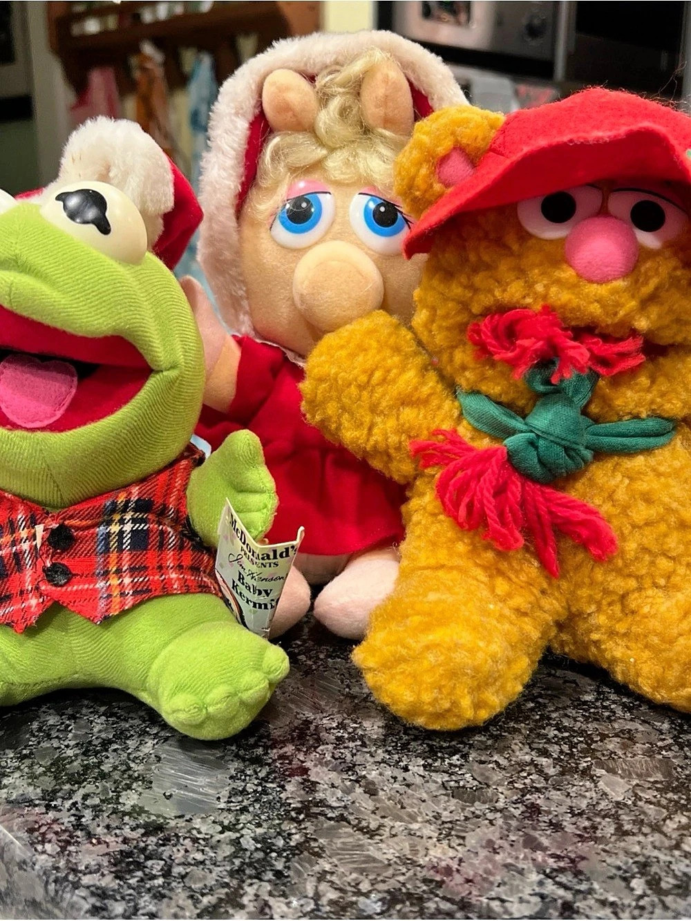 McDonald's Muppets Fozzie Bear, Miss Piggy & Kermit - Vintage 1987 with Tags